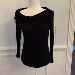 Nanette Lepore Black Wide Collar Shirt Size Small